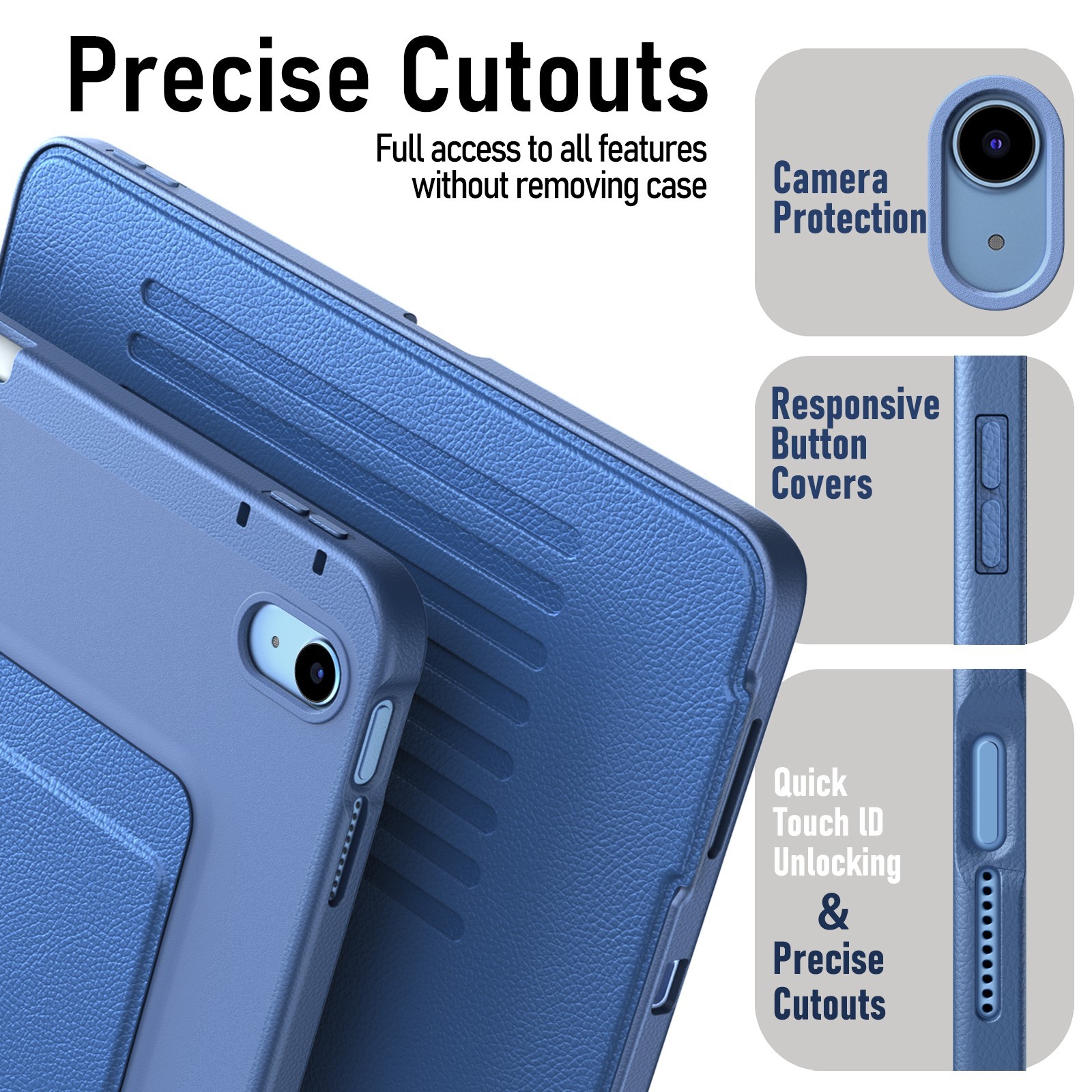 Multi-Angle Stand Case for iPad (A16) 11th/10th Generation, Ultra-Stable Support
