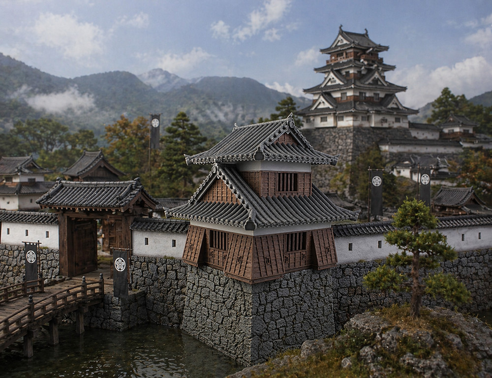 Japanese Samurai Castle Corner Tower 28mm Terrain – Feudal Japan Wargame Scenery