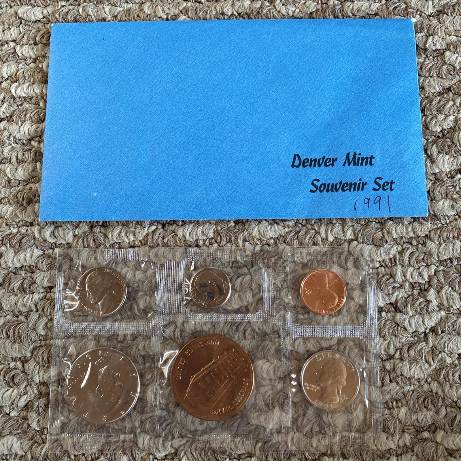 1991 Denver Mint Souvenir Set In Original Envelope