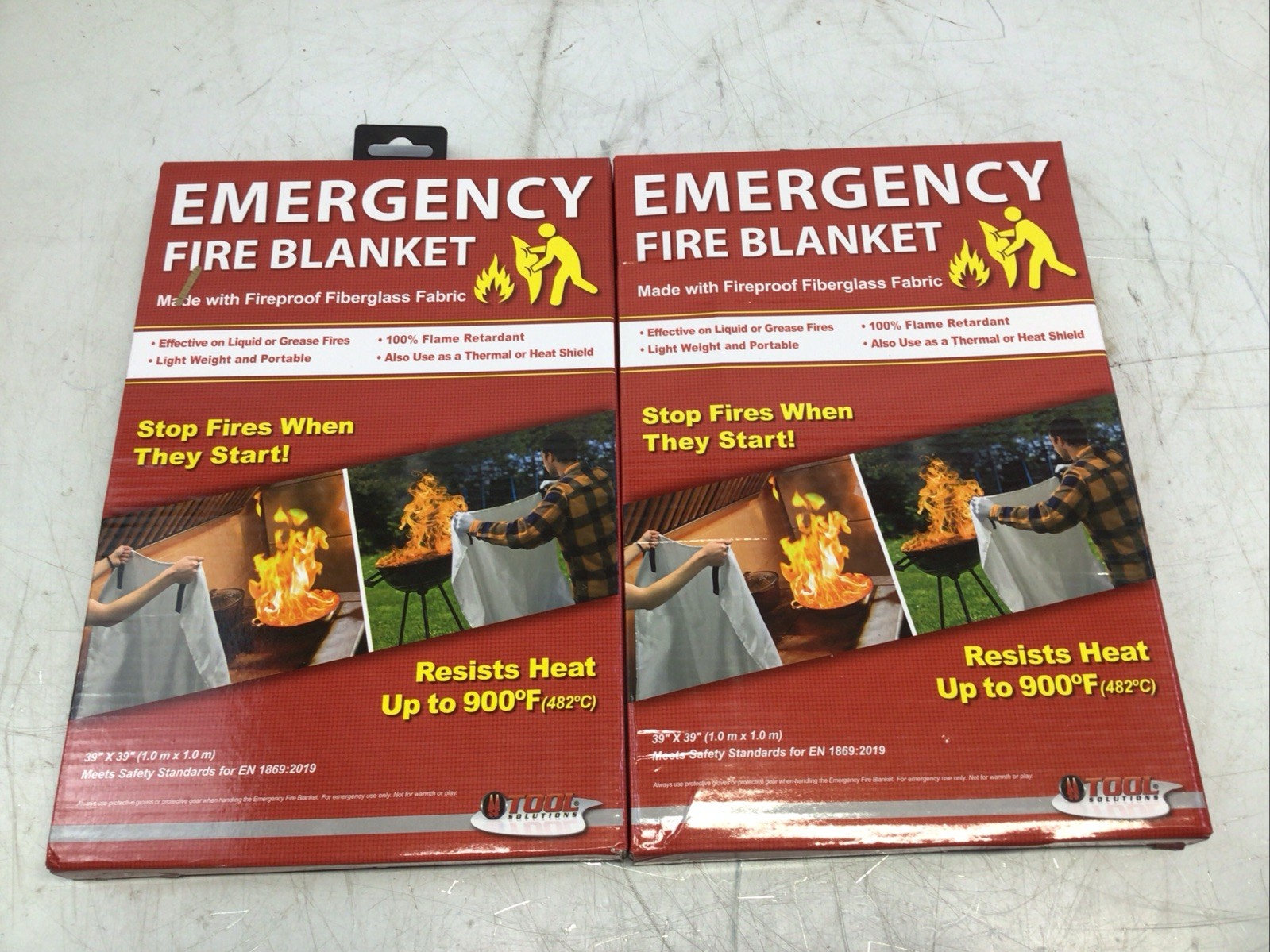 Fire Extinguishing Blanket Fiberglass Emergency Home Retardant 39”x39” New 2 Pk