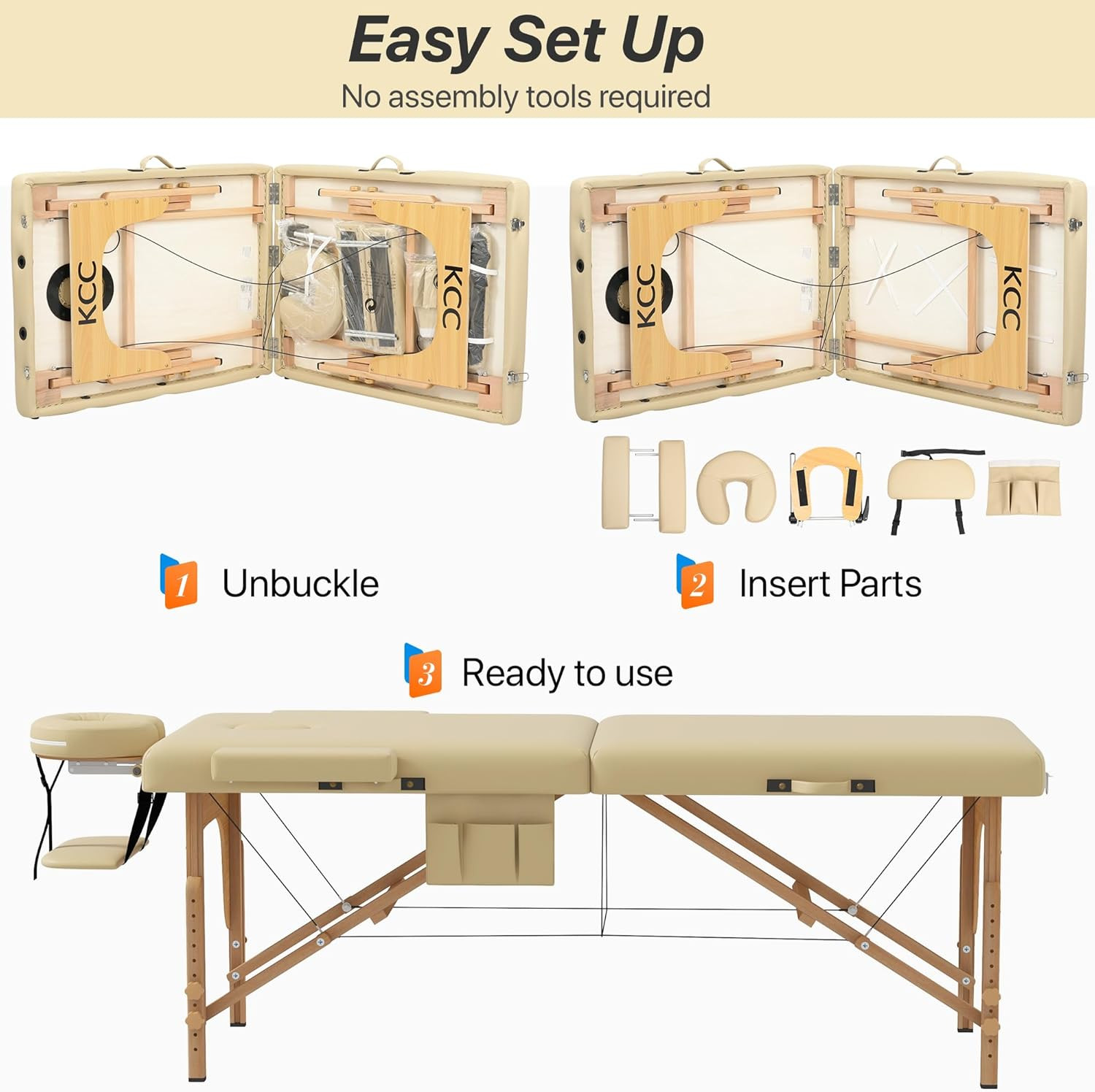 Memory Foam Portable Massage Table, Foldable Tattoo Table Lash Bed Height Adjust