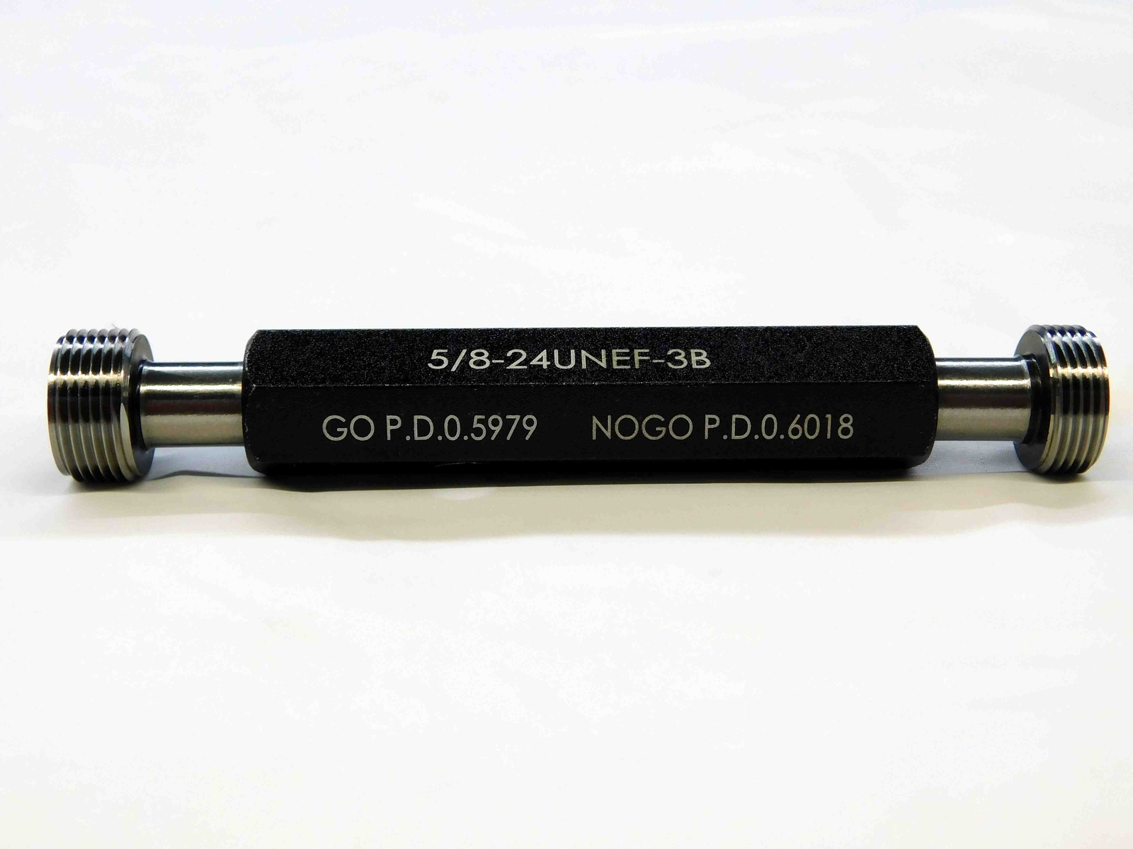 NEW 5/8 24 UNEF 3B THREAD PLUG GAGE .625 GO NO GO P.D.'S = .5979 & .6018 TOOLS