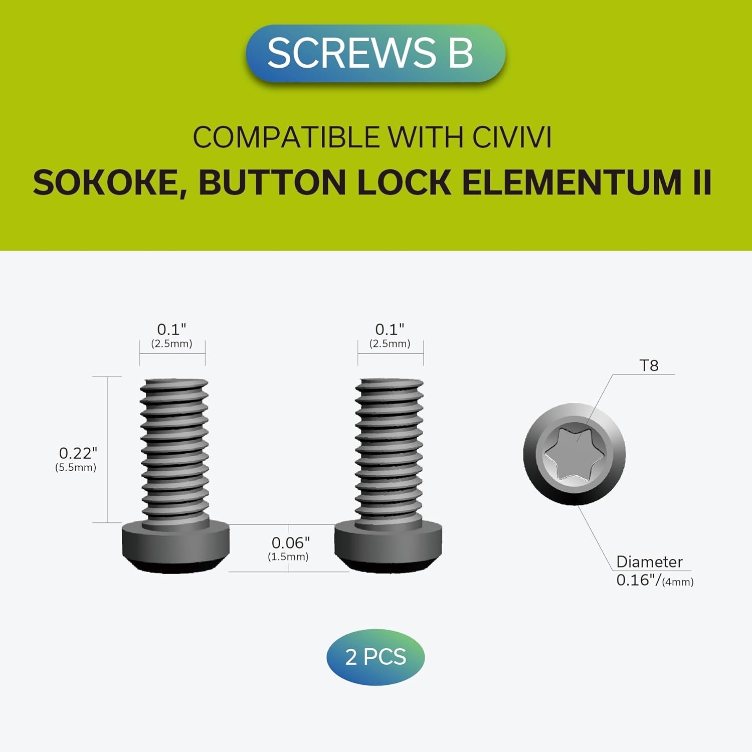 Clip de bolsillo de titanio CIVIVI con 2 pares de tornillos para cuchillos T003C