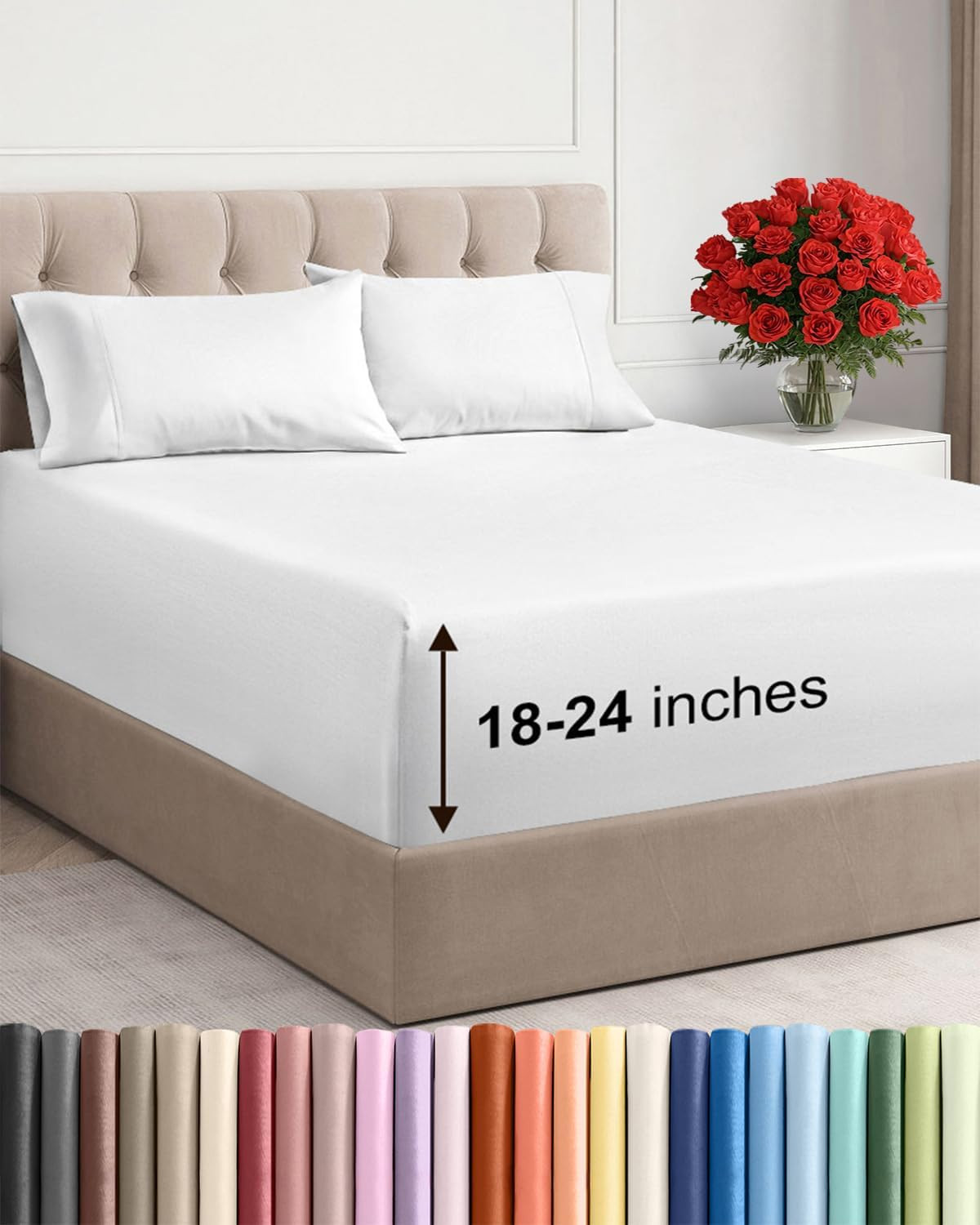 Extra Deep Pocket Queen Sheet Set - 4 Piece Breathable & Cooling Bed Sheets - Ho