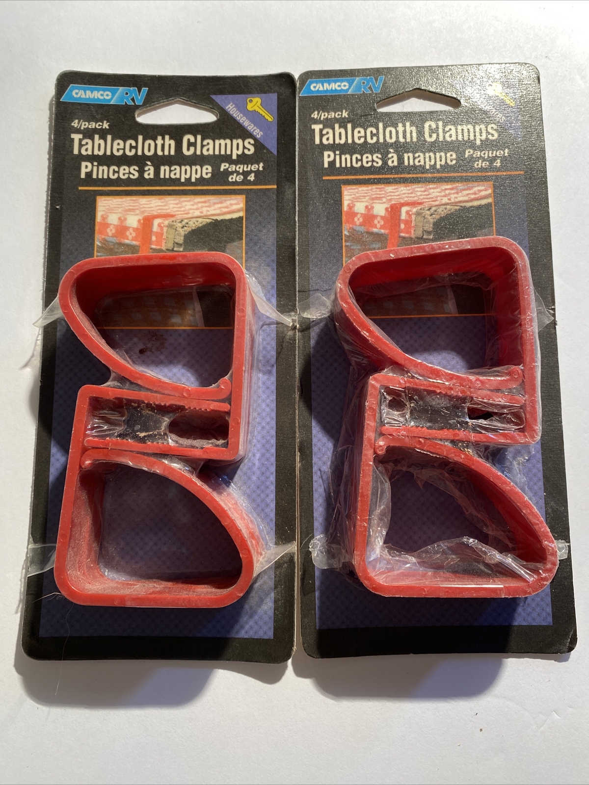 2 packs Camco 44003 Red RV Tablecloth Clamps 8 Count h29x