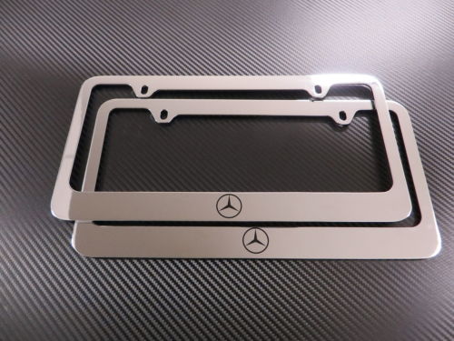 2 Brand New Mercedes-Benz LOGO chrome METAL license plate frame