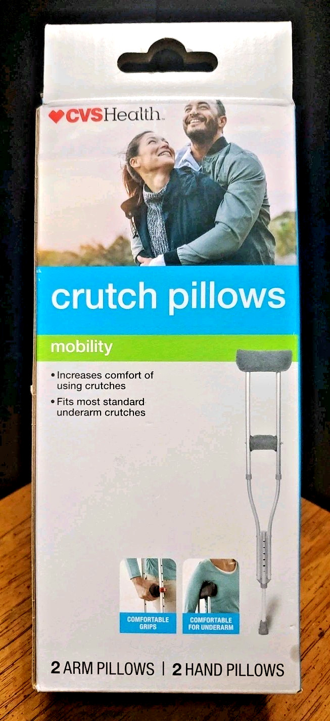 CVS Crutch Pillows Padded Support for Crutches Includes 2 Arm and 2 Hand Pillows