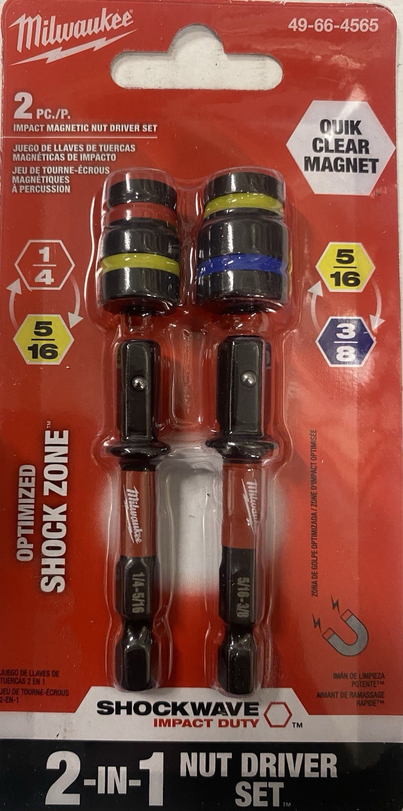 Milwaukee 49-66-4565, SHOCKWAVE Impact-Duty 2-in-1 Nut Driver Set (4-pieces)