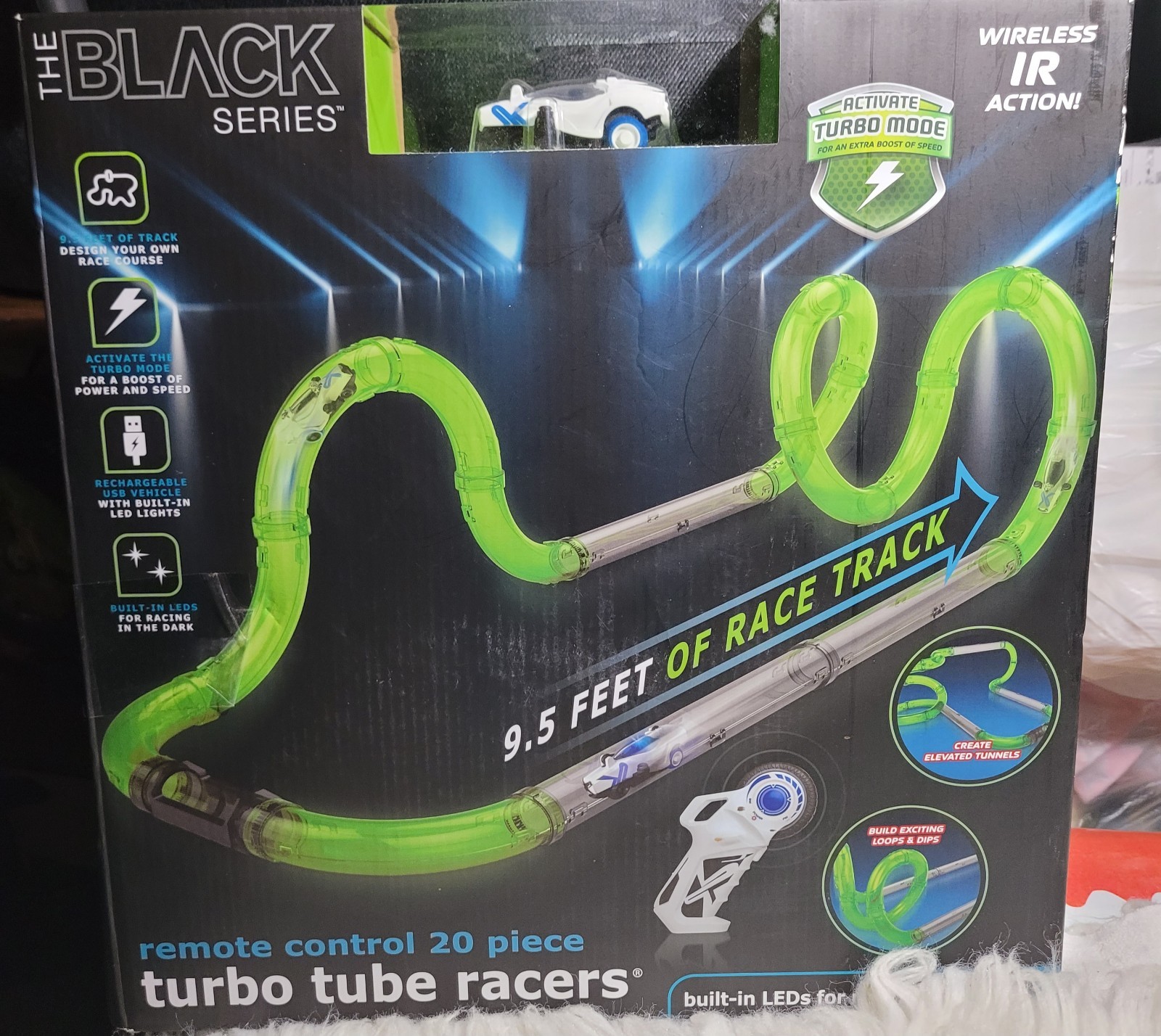The Black Series Turbo Tube Racers 20 Pc. with Wireless Remote Race Track  NIB