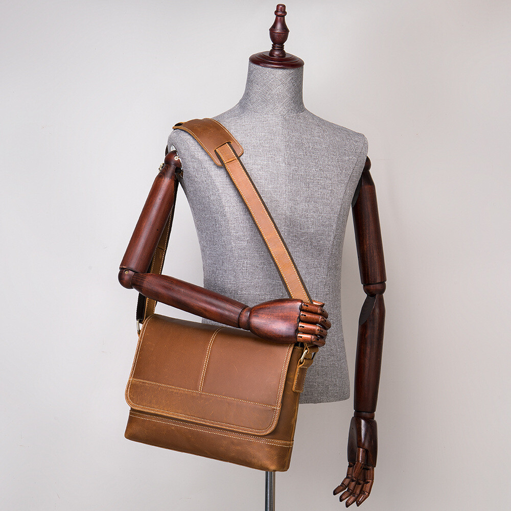 First Layer Cowhide Men's One-Shoulder Messenger Briefcase | ShopDecimals
