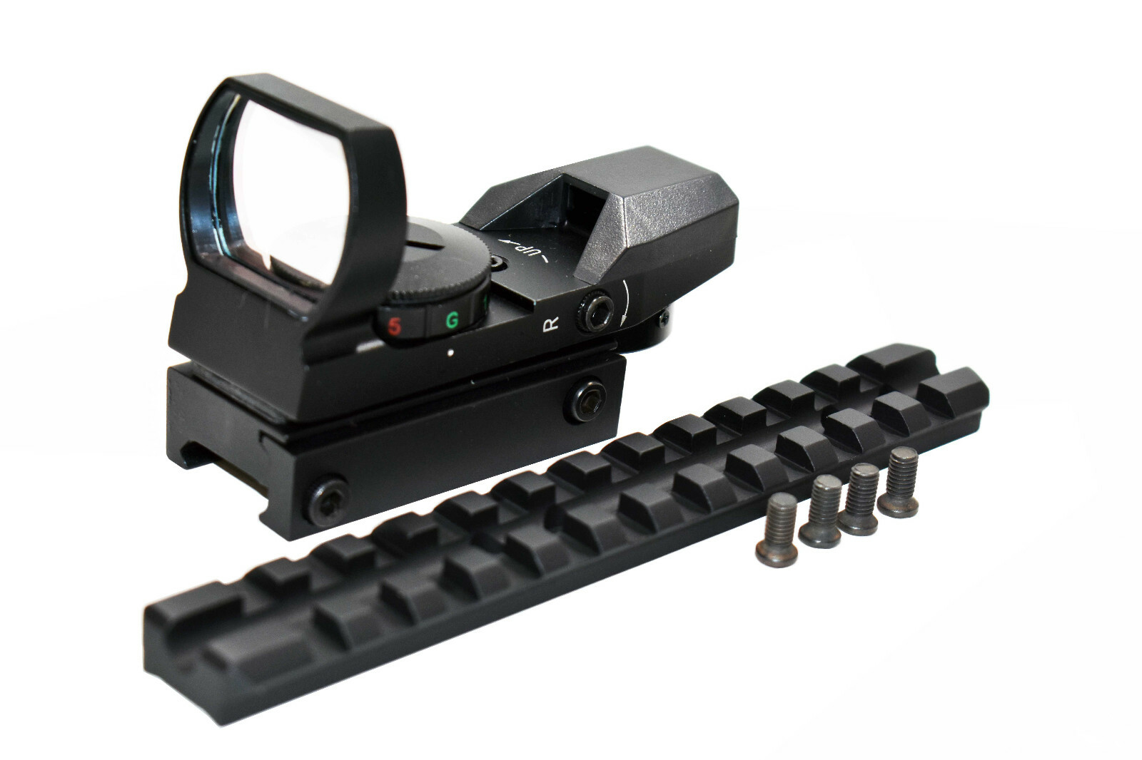 Trinity reflex sight and base mount for mossberg 500 12 gauge picatinny weaver