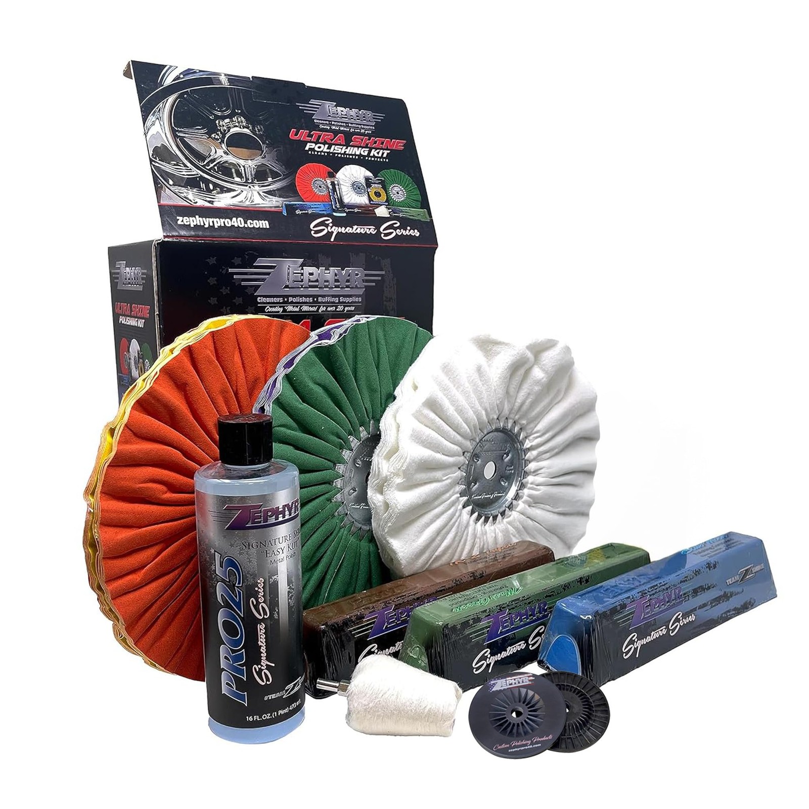Ultra Shine Forged Wheels Kit Stainless Steel Zephyr Aluminum Polishing Polisher