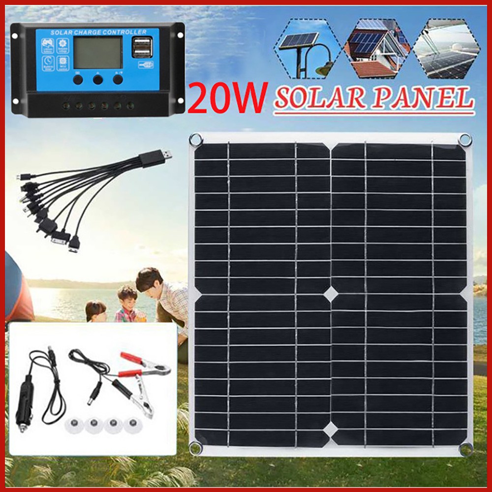 200 Watts Solar Panel Kit 12V 100A Battery Charger with Controller Caravan Boat