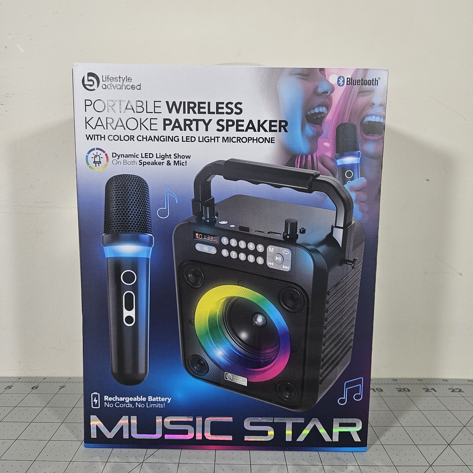 Lifestyle Advanced Wireless Bluetooth Karaoke System w/Mic, LED Lights
