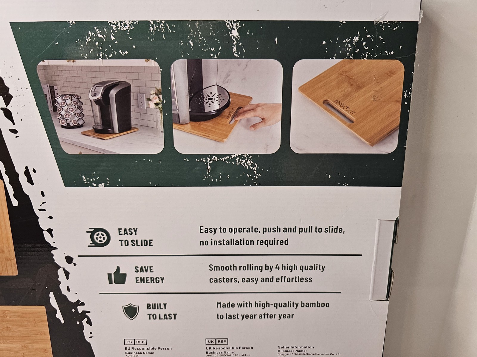 Anboxit Bamboo Appliance Slider 13X16 Inchs