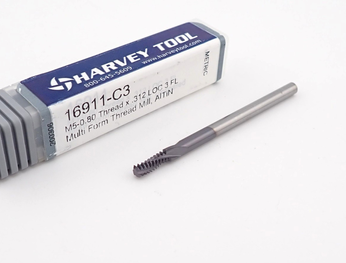 Harvey M5-0.80 Carbide Thread Mill Cutter Multi-Form M5x0.80 16911-C3