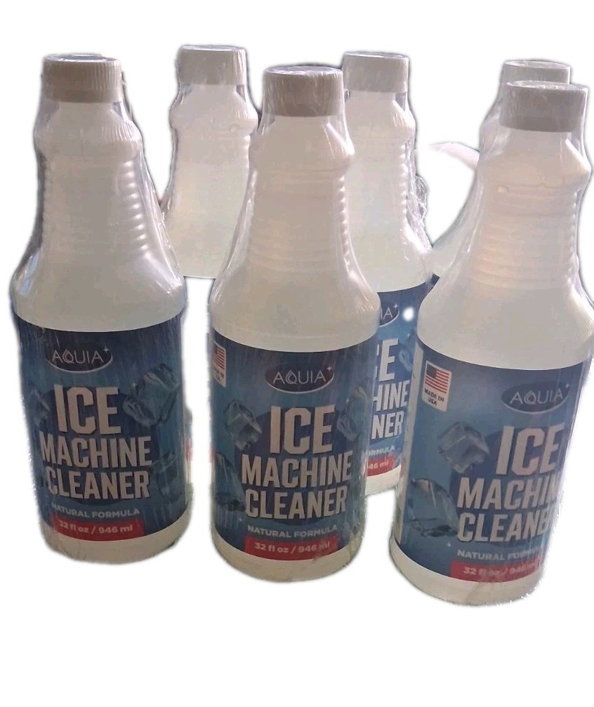 6 Pack Aquia Ice Machine Cleaner And Descaler Natural Liquid Formula 32fl Oz