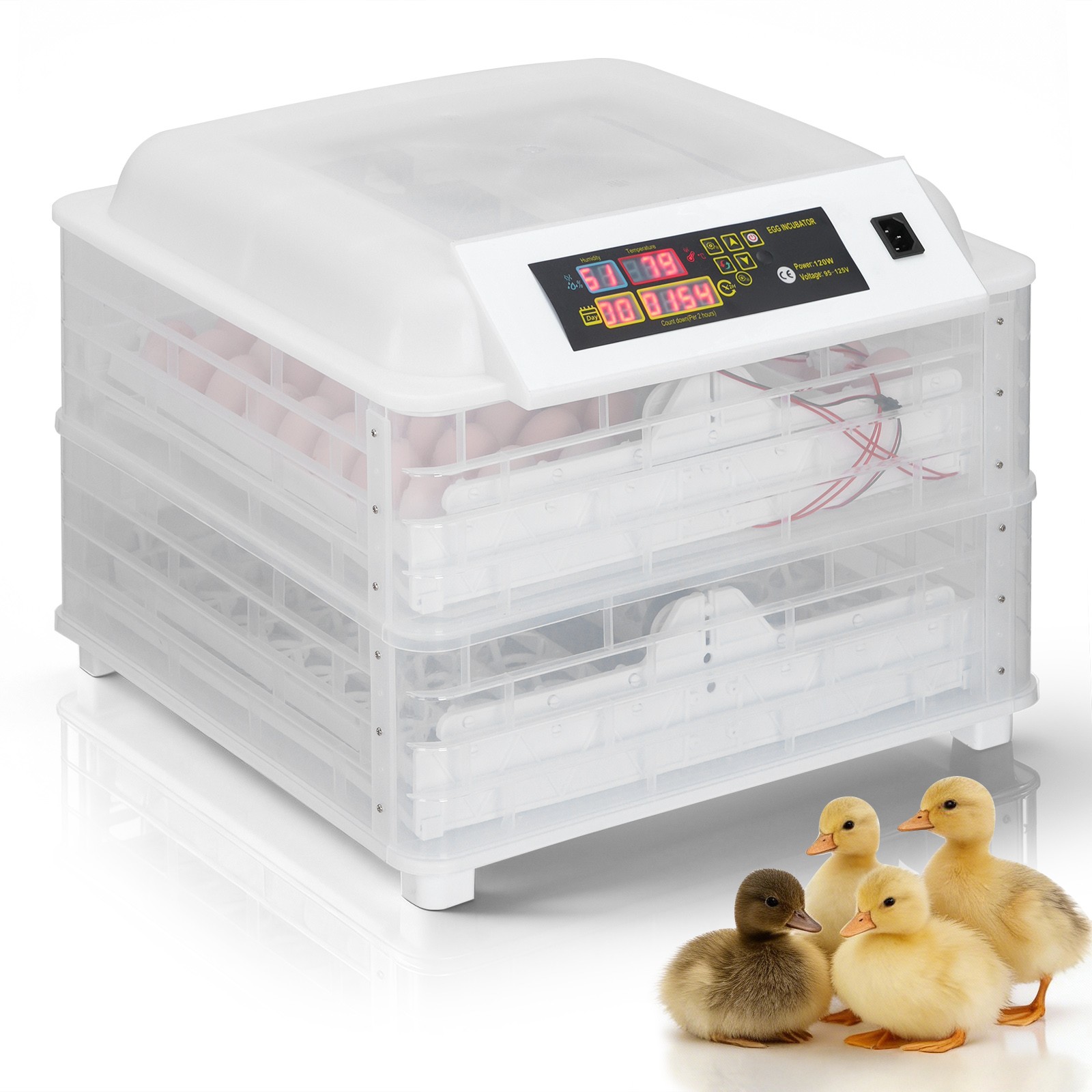 96 Eggs Capacity Incubator Bird Poultry Hatching Machine Digital Temperature