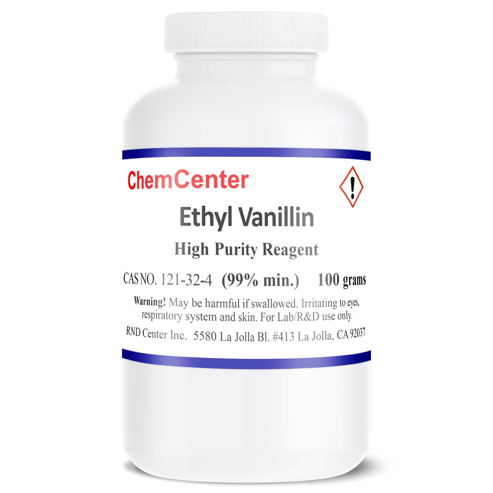 Ethyl Vanillin , High Purity, 99% , 100 grams