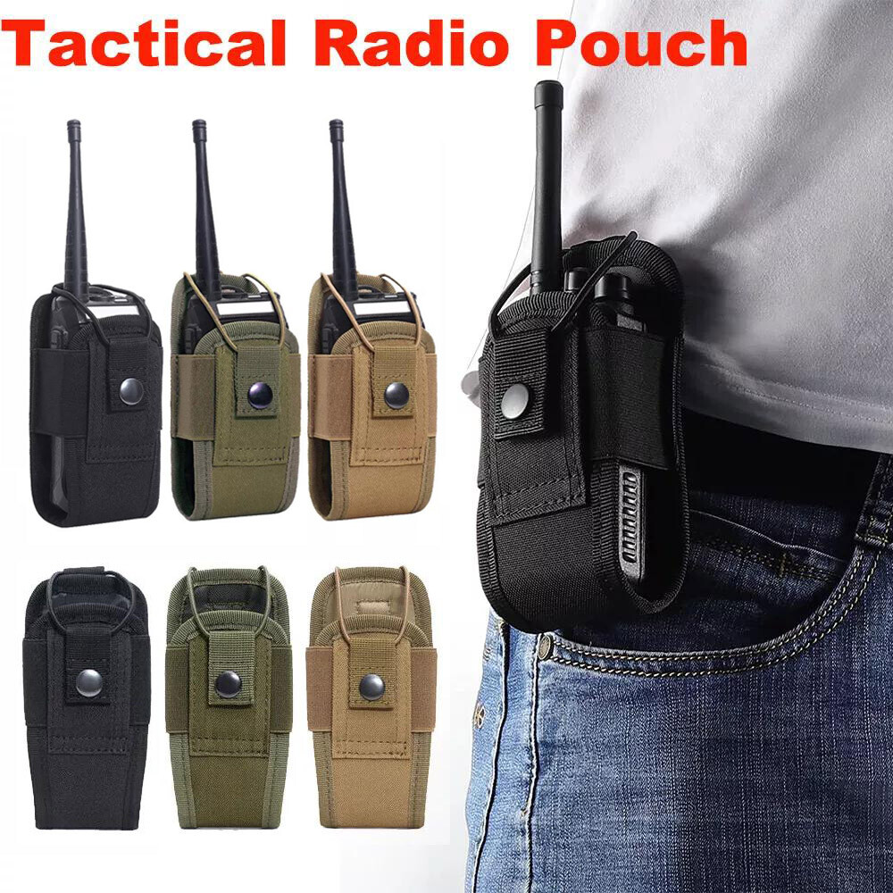 Outdoor Tactical Molle Radio Walkie Talkie Pouch Waist Bag Holder Pocket Holster