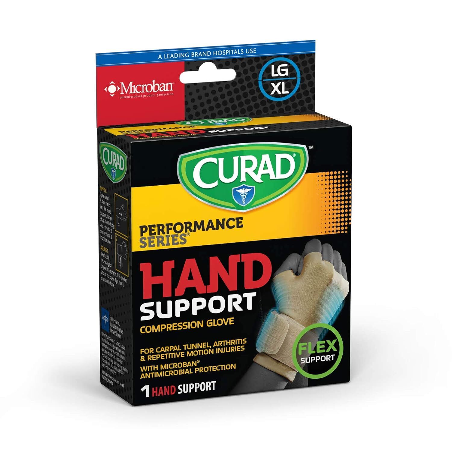 CURAD L/XL Hand Support Compression Glove