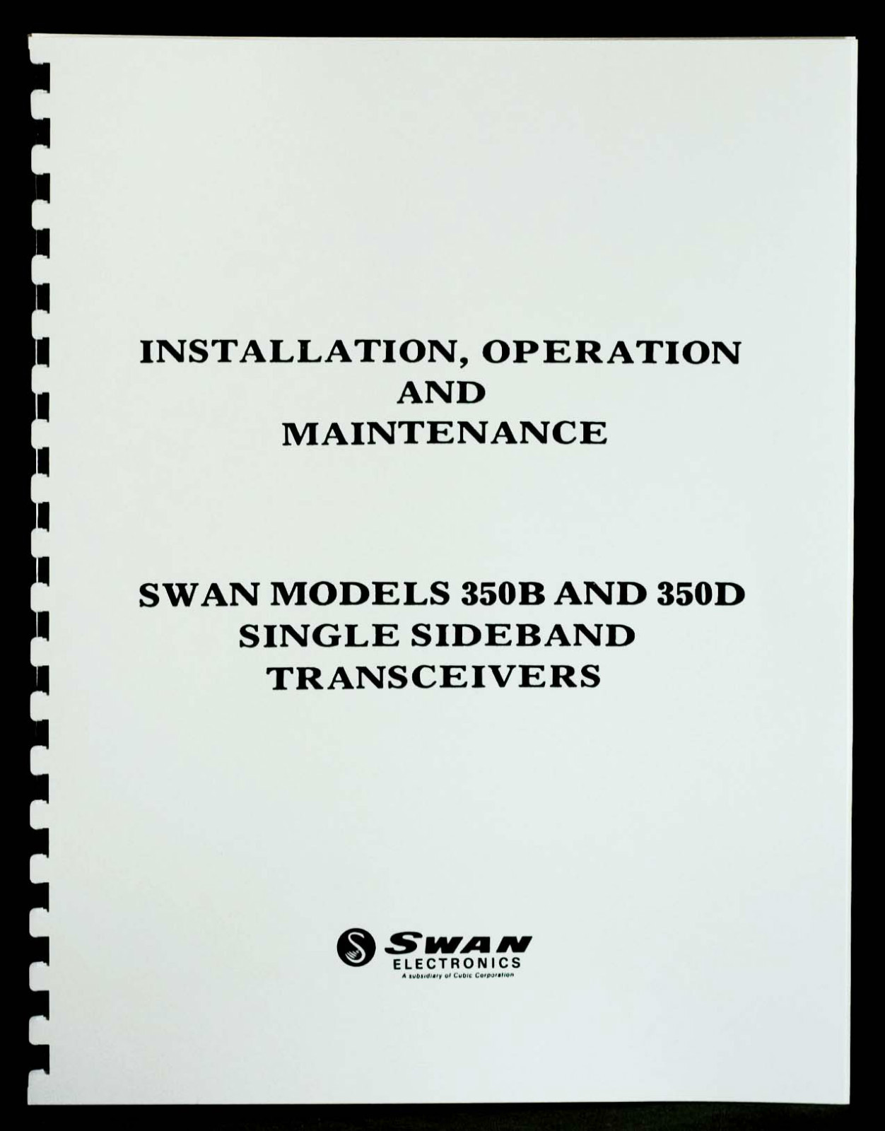 SWAN Model 350B and 350D Transceiver Manual HAM