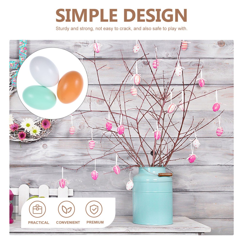 3 Pcs Egg Decors Unfinished Artificial Eggs for Craft Decorating Toy