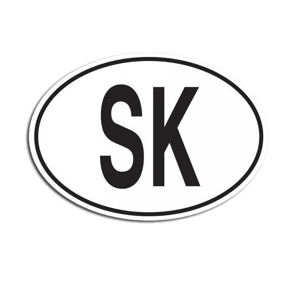 SK Slovakia Country Code Oval Sticker