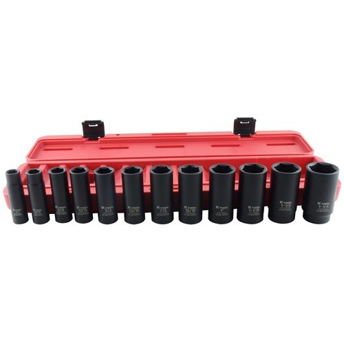 12PC 1/2" DR SAE DEEP 6PT IMP SOC SET KTI33200 Brand New!