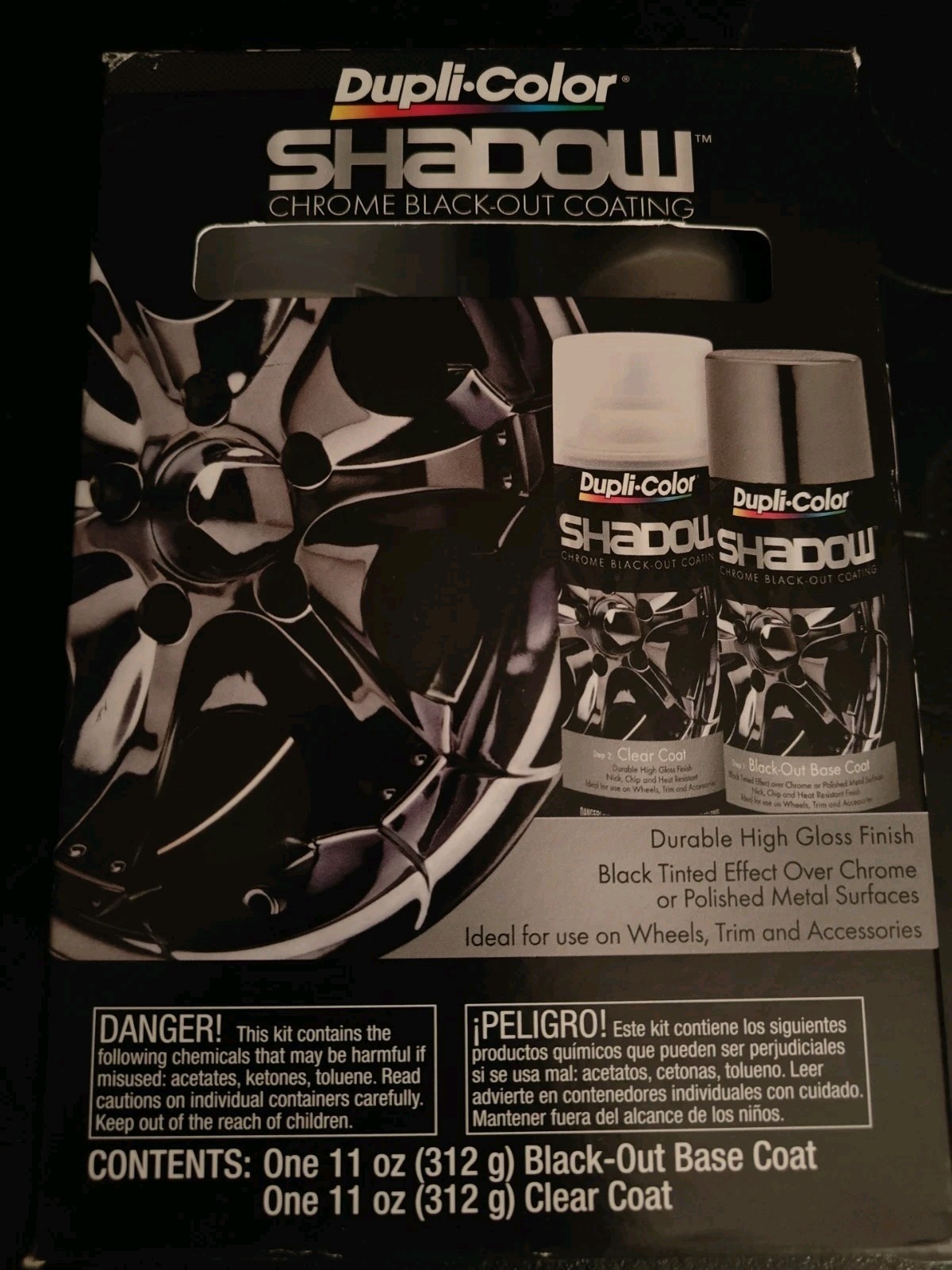 Duplicolor Shadow Chrome KIT SHD2000 Blackout Base SHD3000 Clear Coat SHD1000