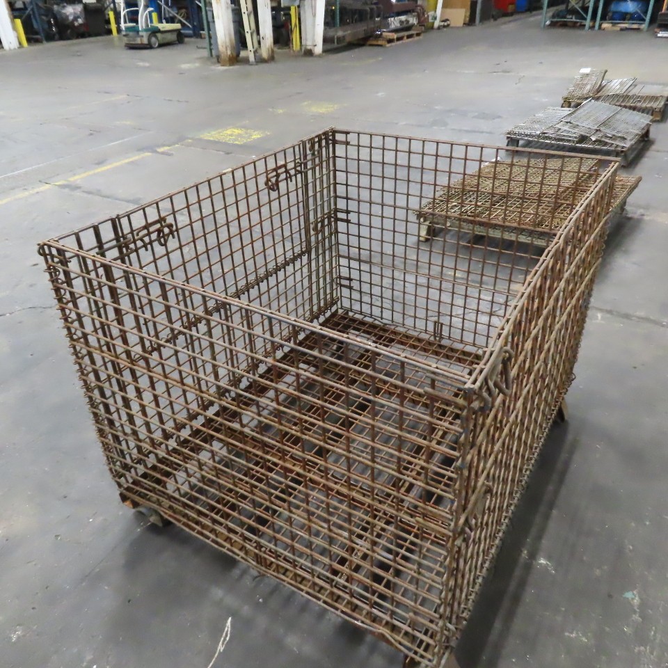 48" x 40" x 30" Deep Steel Collapsible Stackable Wire Bulk Bin Container