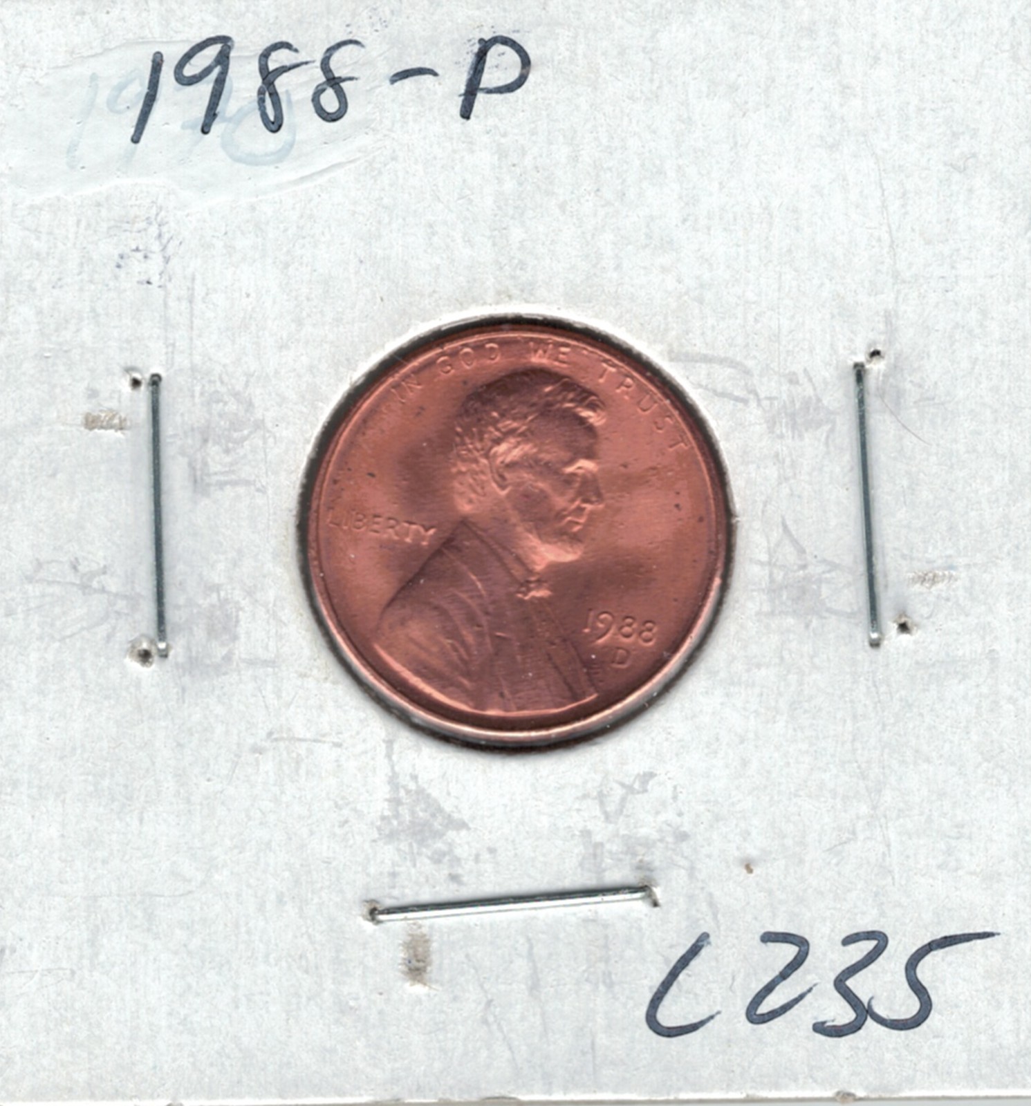 1988 D Lincoln Memorial Penny C235 !!!Free Shipping!!!