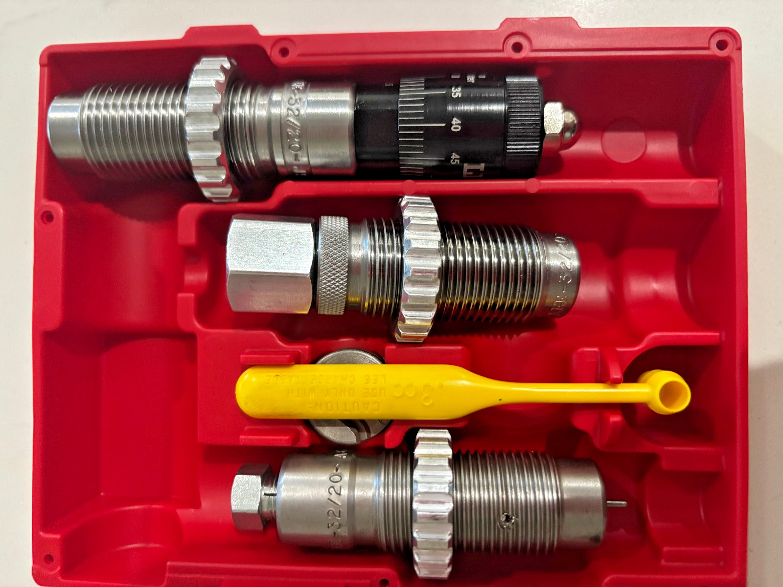 Lee 90751 32/20 Steel Micrometer 3-Die Set (Ships Within 1 Business Day Insured)