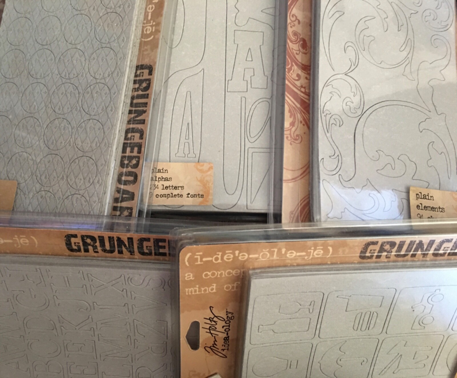 Tim Holtz Grungeboard, Digits, Alphas, Elements, Plain - You Select