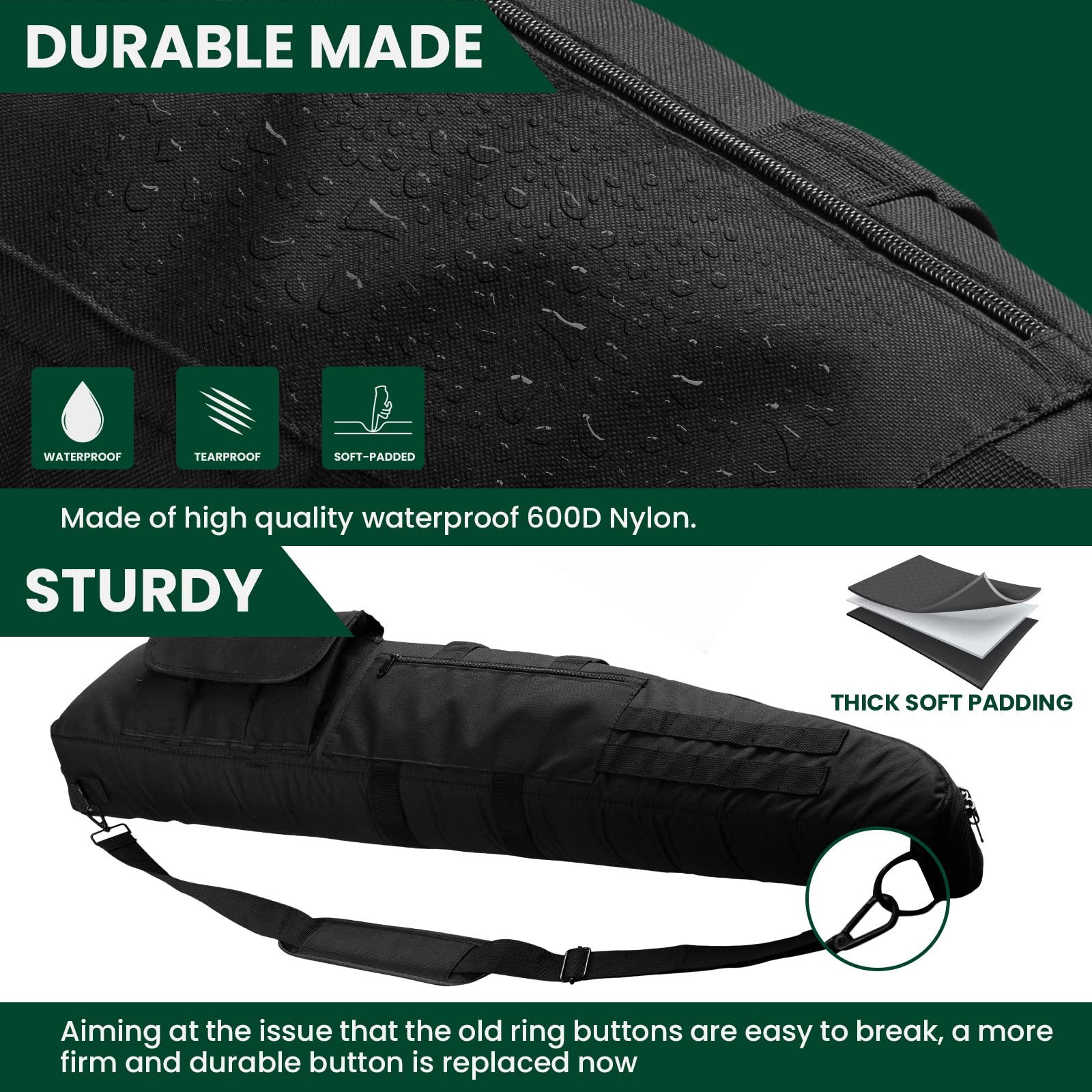 Soft Double Rifle Case 38" 42" 46" 52" Long Rifle Bag with Padded Handle - Ad...