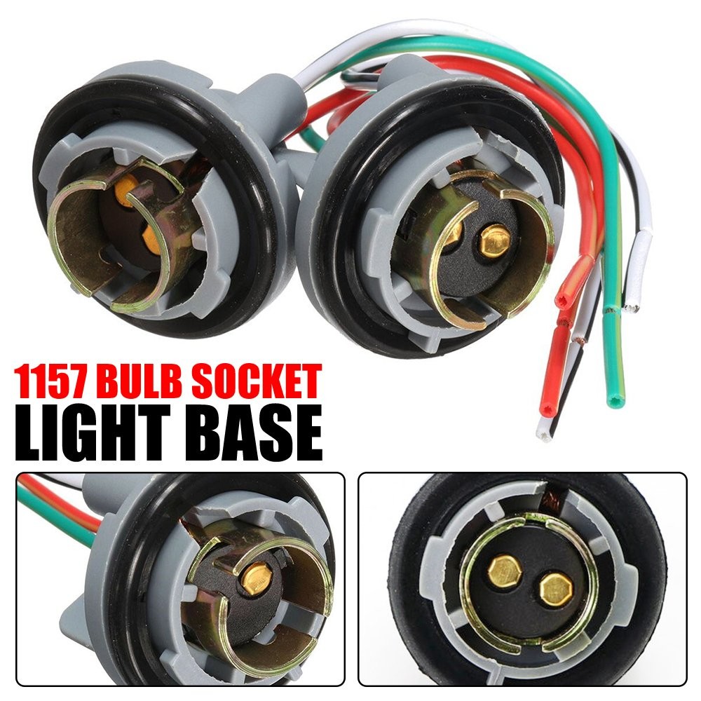 2pcs 1157 LED Brake Turn Light Bulb Socket Light Base Harness Wire Pigtail Plug
