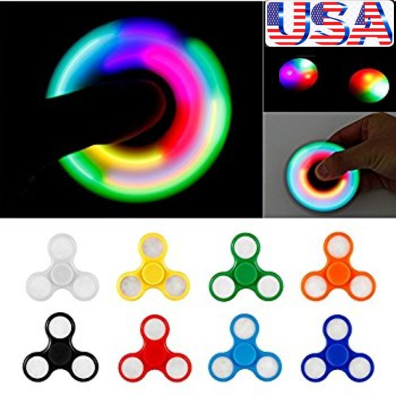 UPGRADE VERSION SWITCH CONTROL 3 MODE LED HAND SPINNER EDC TOY BLACK