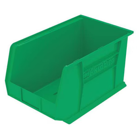 Akro-Mils 30260Green Hang & Stack Storage Bin, Plastic, Green, 10 In H, 11 In