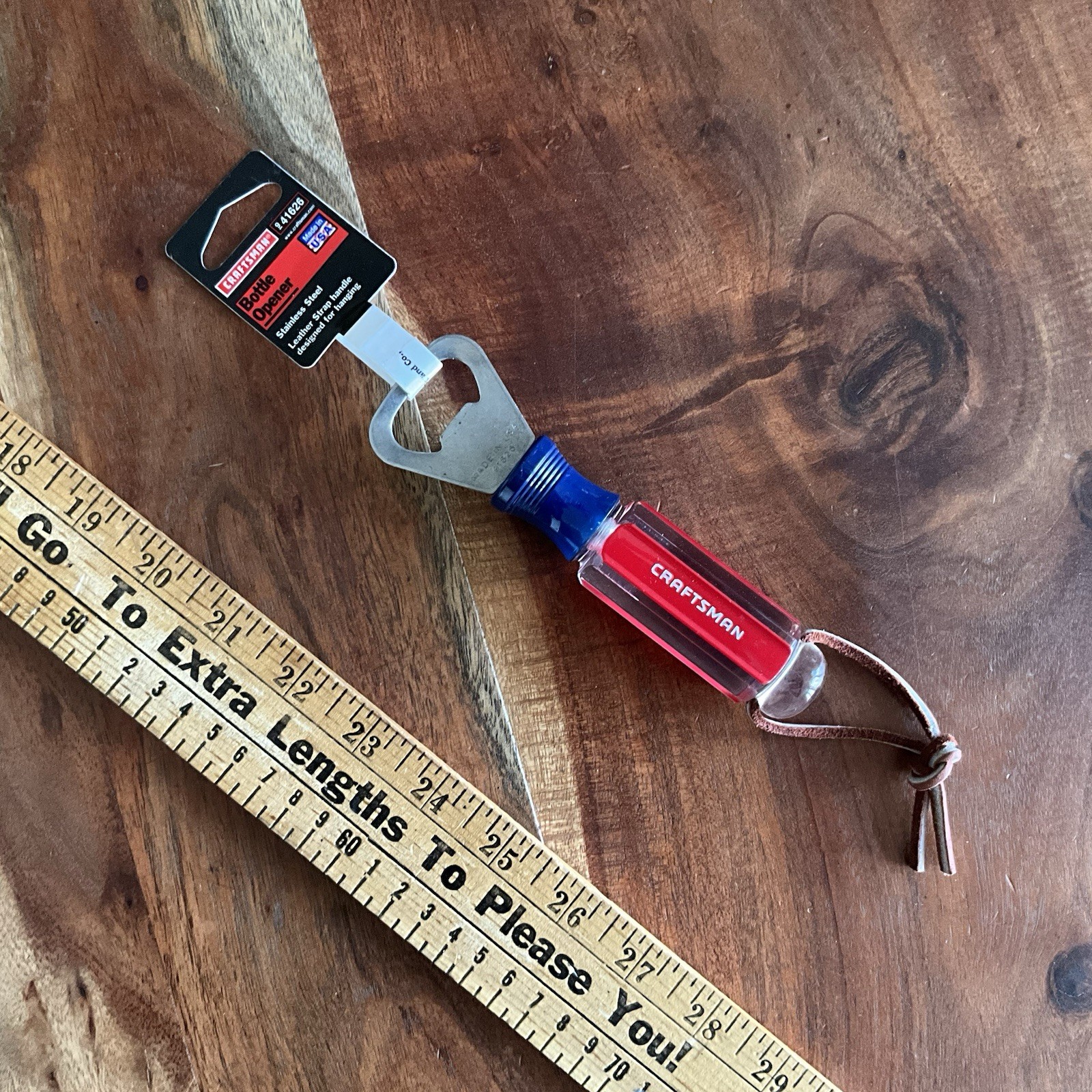 Craftsman 41626 Screwdriver Beer Bottle Opener - Leather Lanyard NEW