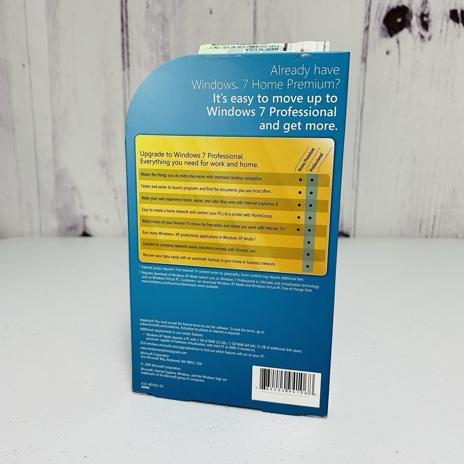Microsoft Windows 7 Home Premium to Professional Anytime Upgrade