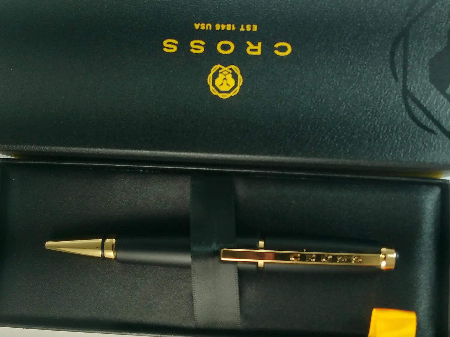 Cross Edge Matte Black Lacquer with Gold PVD Appointments Rollerball Pen