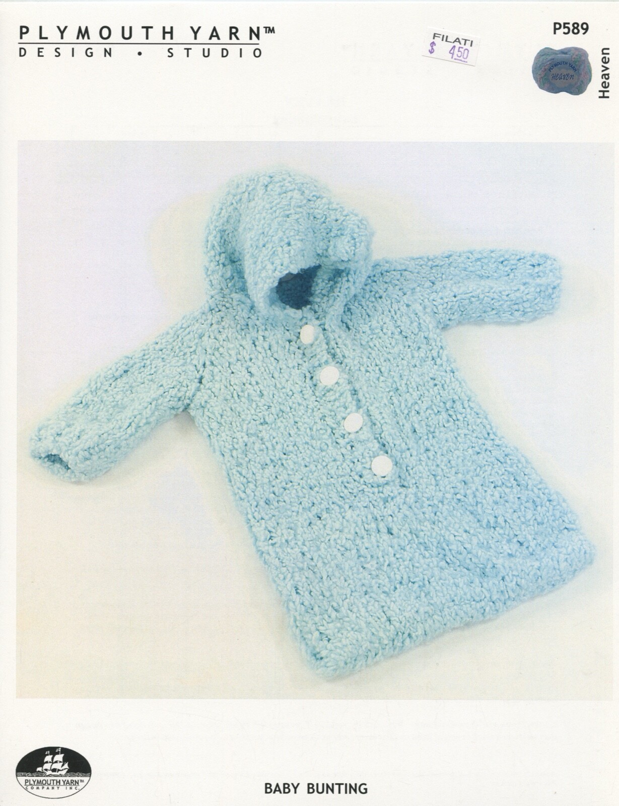 Plymouth Knitting Pattern P589 Baby Bunting