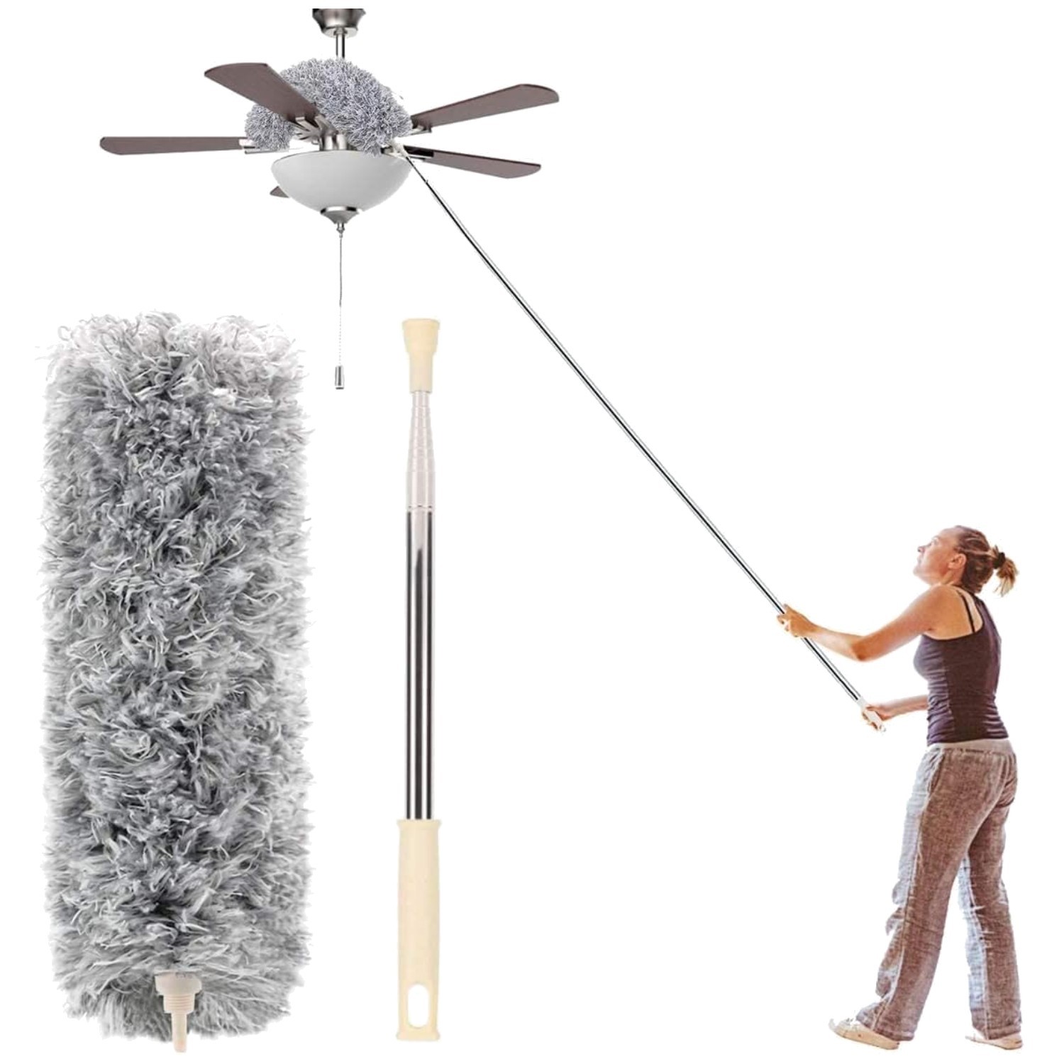 All-Purpose Extendable Duster - Microfiber Head, 30'' to 100'' , Soft Care