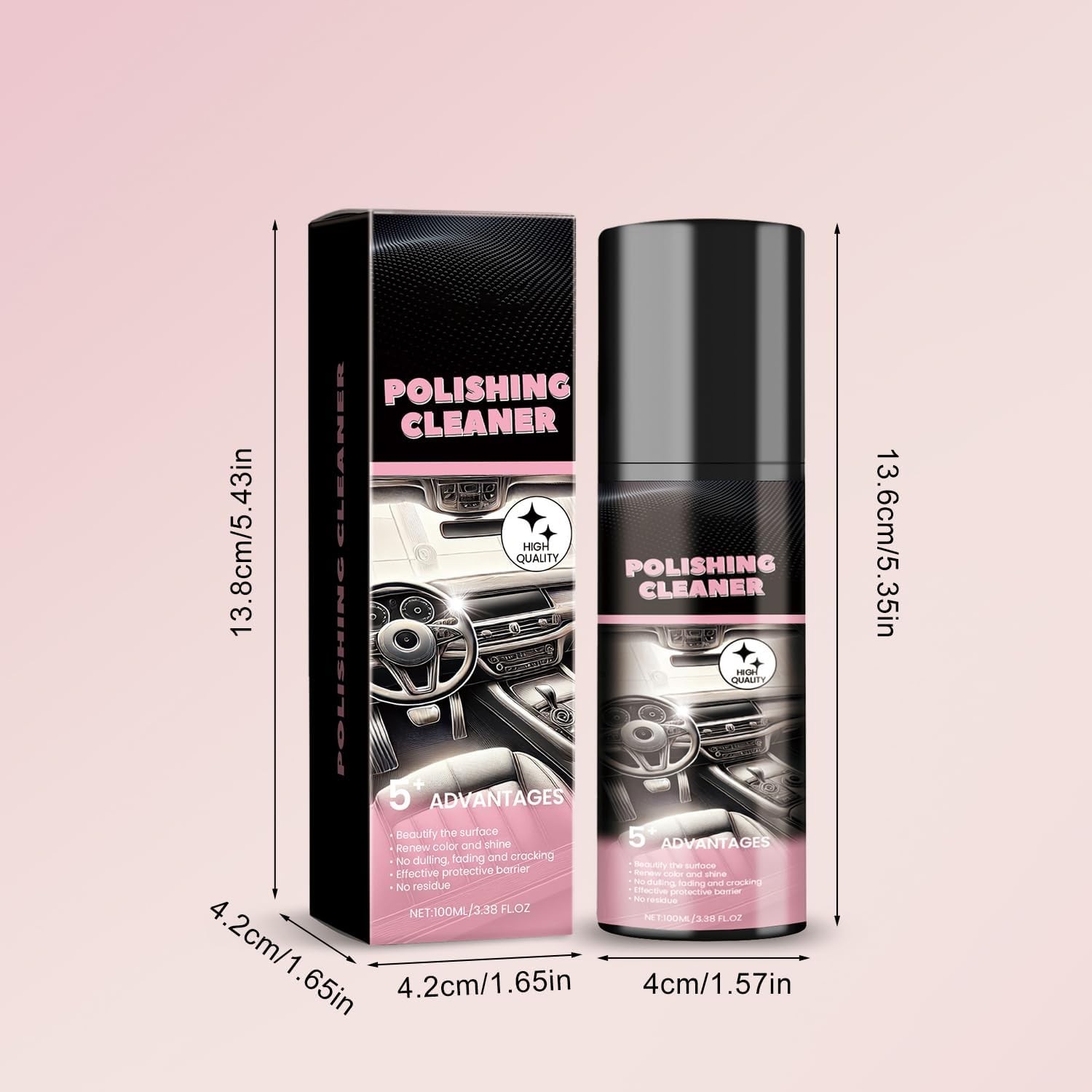 Car Interior Cleaner, Vehicle Interior Polish, 100ml Car Interior Cleaner