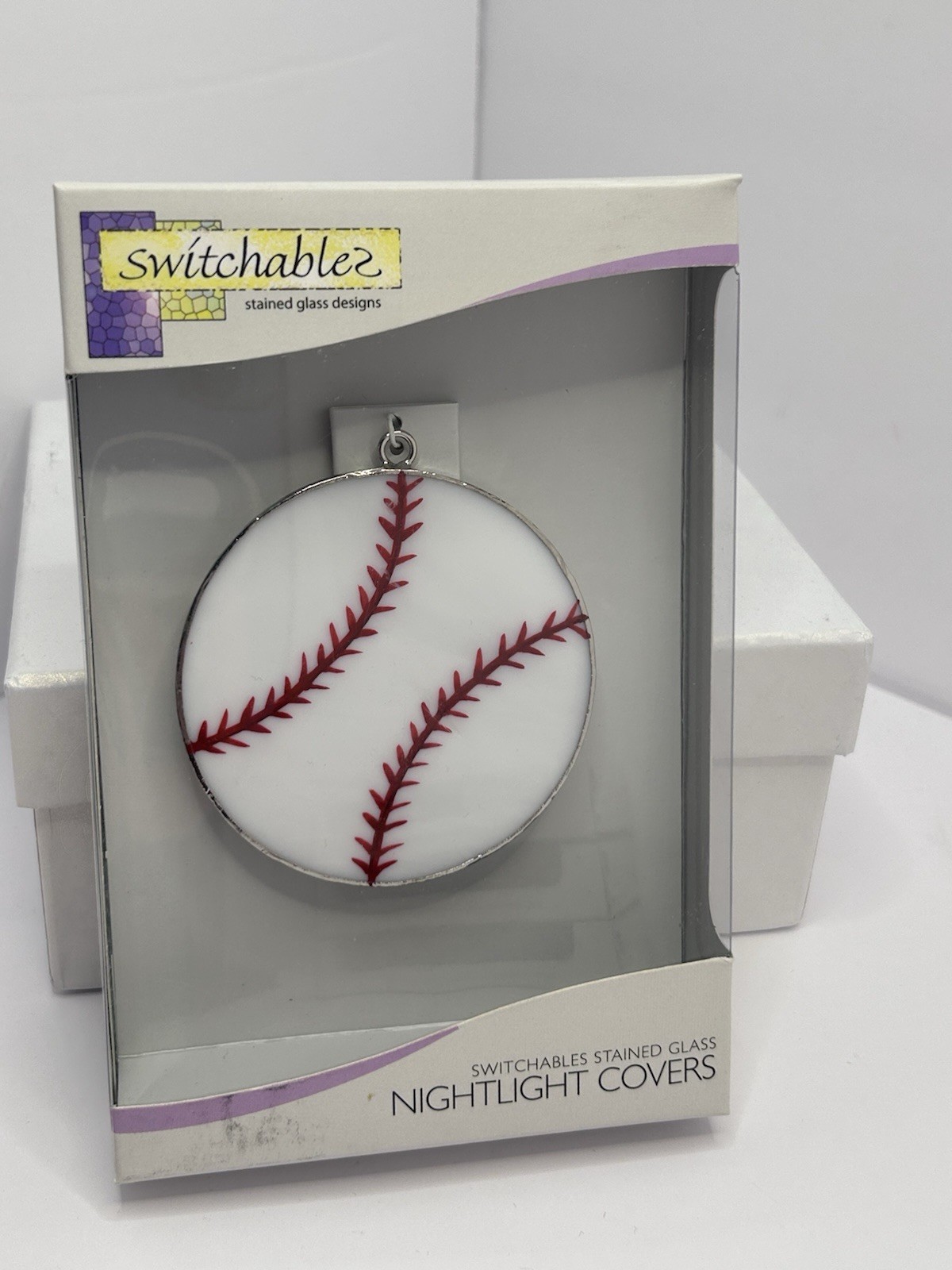 BASEBALL Stained Glass Switchables Nightlight Cover New In Box