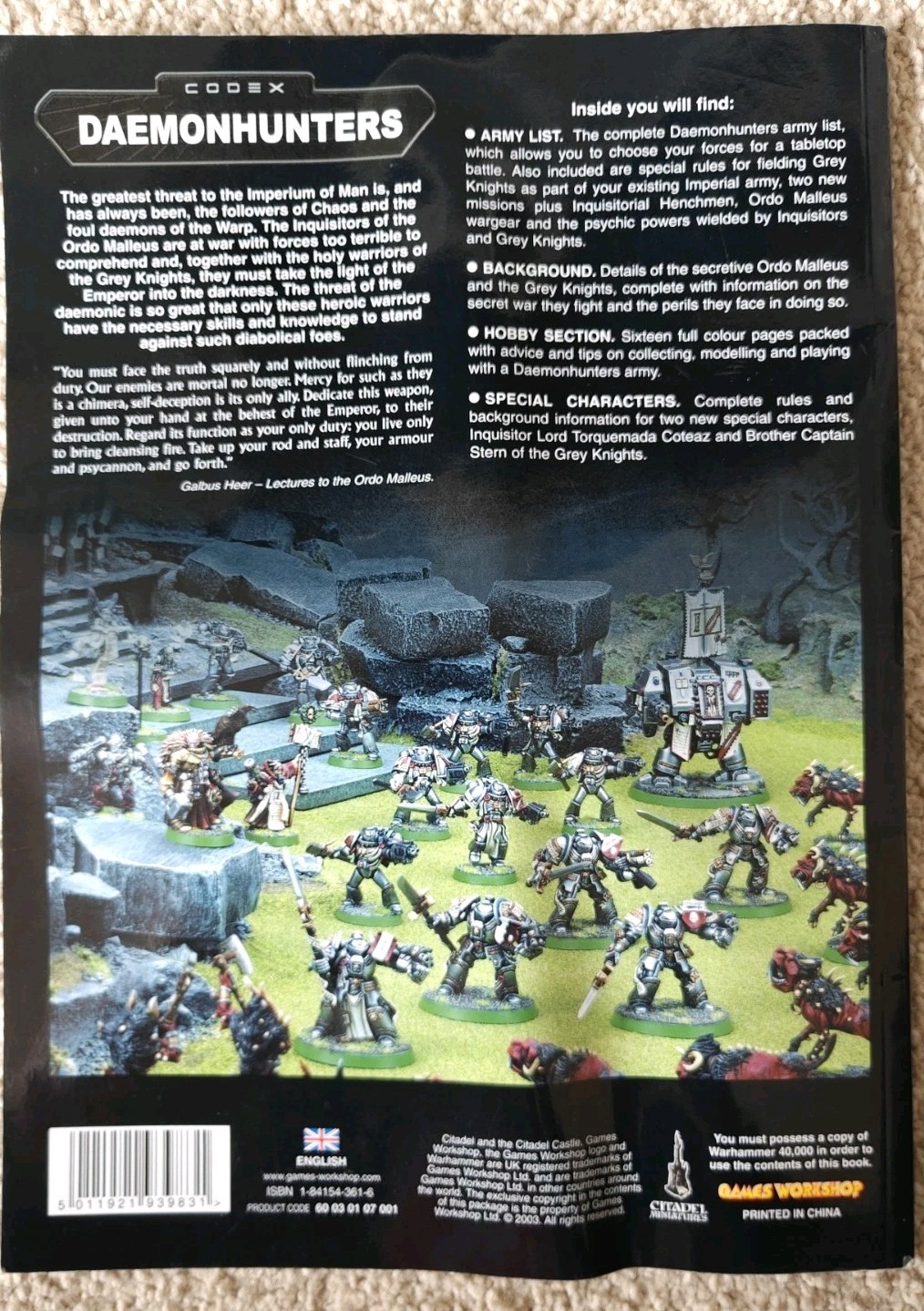 WARHAMMER 40K DAEMONHUNTERS CODEX ARMY BOOK GAMES WORKSHOP BOOKS RULEBOOK