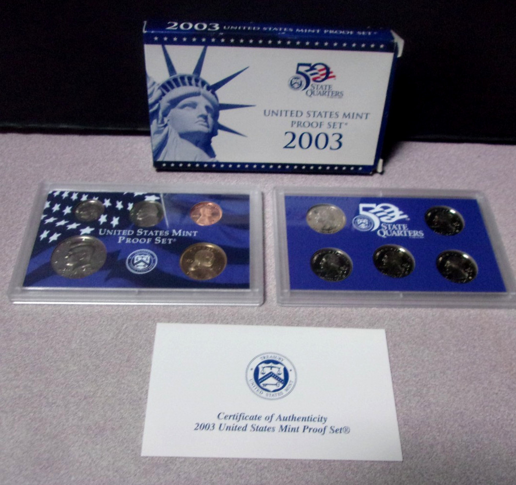 2003 S United States Proof Set w/ State Quarter set & COA