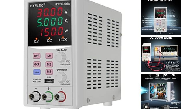 Variable DC Power Supply,0-50V 0-6A max150W Switching Regulated Bench Power