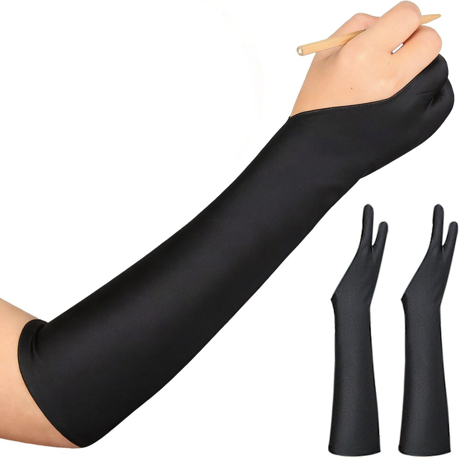 2 Pcs Digital Drawing Glove, Long Two-Finger Glove for Sketching, Painting
