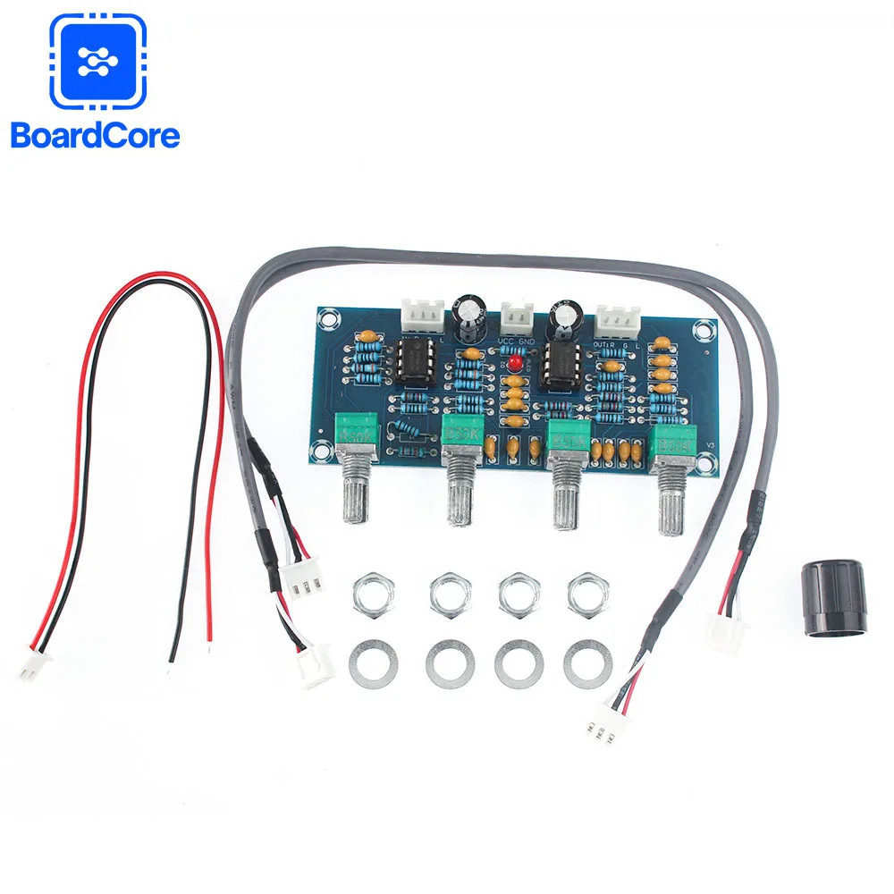 XH-A901 Dual Channel Tone Control Board Adjustable Bass Mid Treble DC12V-24V